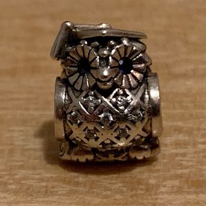Pandora Graduate Owl Silver/Swiss Blue Crystal CZ